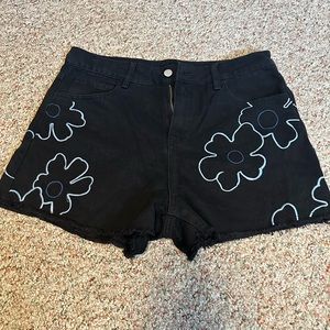 flower jean shorts